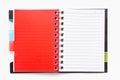 Ring binder notebook with red bookmark Royalty Free Stock Photo
