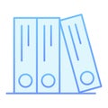 Ring binders flat icon. Office folders blue icons in trendy flat style. Archive gradient style design, designed for web