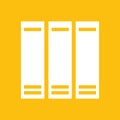 Ring binders folders icon. For websites and apps. Image on yellow background. Flat line vector illustration. Royalty Free Stock Photo