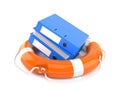 Ring binders inside life buoy