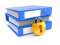 Ring binders with padlock Royalty Free Stock Photo