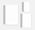 Ring bound notebook with dashed line sheets - A4 A5 A6 mock-up set