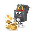 Ring box refuse money illustration. character vector Royalty Free Stock Photo