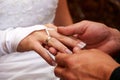 ring changing ceromony while wedding Royalty Free Stock Photo