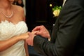 ring changing ceromony while wedding Royalty Free Stock Photo