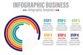 Ring Chart Infographic 6 Steps Modern Timeline diagram with progress circle, presentation vector infographic with circle. Royalty Free Stock Photo