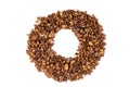 Ring, circle from organic homemade roasted granola cereal with oats, flax, almonds, chocolate isolated on white background Royalty Free Stock Photo