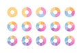 Ring colored segments template. Circular structure chart divided into multicolor segments. Pie diagram. Circle graph
