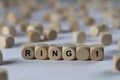 Ring 1 - cube with letters, sign with wooden cubes