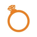 Ring, diamond, gold, gift, crystal, wedding, gem icon. Orange vector design. Royalty Free Stock Photo