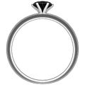Ring With Diamond Illustration Isolated Vector