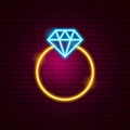 Ring with Diamond Neon Sign