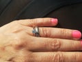 Ring with diamond and wedding ring Royalty Free Stock Photo