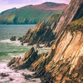 Ring of Dingle Peninsula Kerry Ireland Cumenoole beach sharp stones Slea Head landscape