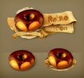 Ring donuts in chocolate glaze Royalty Free Stock Photo