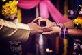 Ring exchange in Indian engagement Royalty Free Stock Photo