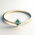 Abstract Illusionism Emerald Stone Ring With Delicate Simplicity