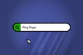 Ring finger - search engine, search bar with blue background