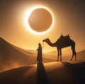 Ring of Fire annular eclipse over desert