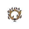 Ring of fire filled outline icon