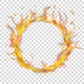 Ring of fire flame with smoke Royalty Free Stock Photo