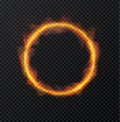 Ring of fire flame on transparent background. Round fiery frame. Vector Illustration Royalty Free Stock Photo