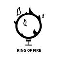 ring of fire icon, black vector sign with editable strokes, concept illustration Royalty Free Stock Photo