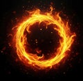 Ring of fire isolated on a black background