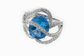 Ring with gem and brilliants Royalty Free Stock Photo