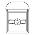 Ring in a gift box icon, outline style Royalty Free Stock Photo