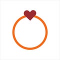 ring heart flat vector illustration