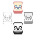 Ring icon cartoon,black. Single gay icon from the big minority, homosexual cartoon,black.