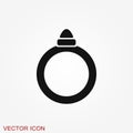 Ring icon, engagement and wedding ring. Vector illustration Royalty Free Stock Photo