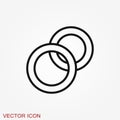 Ring icon, engagement and wedding ring. Vector illustration Royalty Free Stock Photo