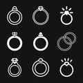 Ring icon, engagement and wedding ring. Vector illustration Royalty Free Stock Photo