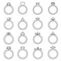 Ring icon vector set. Wedding illustration sign collection. Jewel symbol. Gem logo. Royalty Free Stock Photo