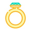 ring jewelry color icon vector illustration