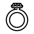 ring jewelry line icon vector illustration