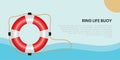 Ring life buoy background - vector Royalty Free Stock Photo