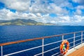 Ring life buoy on a ship deck Royalty Free Stock Photo