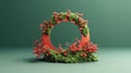 A ring of light blooming in a cluster of small plants, arch of flowers, AI Generative