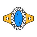 ring with magic diamond icon color illustration Royalty Free Stock Photo