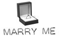 Ring with `marry me` sign