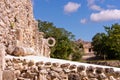 Ring at the Mayan ballgame court in the ancient Mayan city Uxmal, Mexico,Yucatan Royalty Free Stock Photo