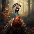 Ring necked pheasant Made With Generative AI illustration