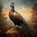 Ring necked pheasant Made With Generative AI illustration