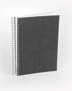 Ring notebook with black cover on white background. Royalty Free Stock Photo