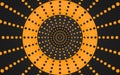 Retro Ring of Orange Dots, Graphic Design - Wallpaper