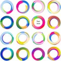 Ring Overlaping Circle Arc Swirl Multicolor Shape Swirl Set