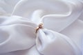 Ring with a pearl and brilliants and sateen Royalty Free Stock Photo